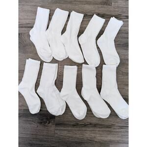 White Socks 10 Pack Calf High Size 4-8 Women's Or Children’s Brand New